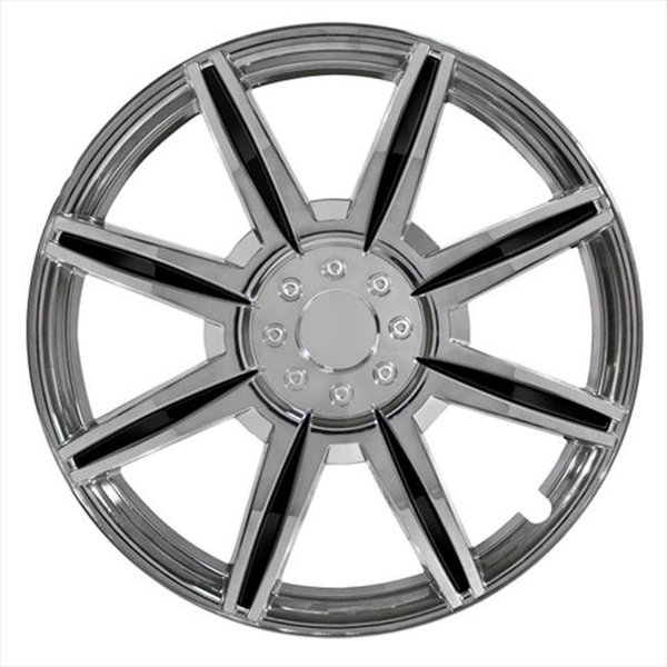 Pilot Automotive Pilot Automotive WH541-16C-BLK 8 Spoke 16 In. Wheel Cover - Chrome; Black WH541-16C-BLK